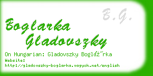 boglarka gladovszky business card